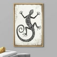 thumbnail image 3 of wall26 Framed Canvas Print Wall Art Tribal Pattern Style Lizard on Grunge Background Animals Reptile Illustrations Modern Art Bohemian Dramatic Dark for Living Room, Bedroom, Office - 24"x36&quo, 3 of 5