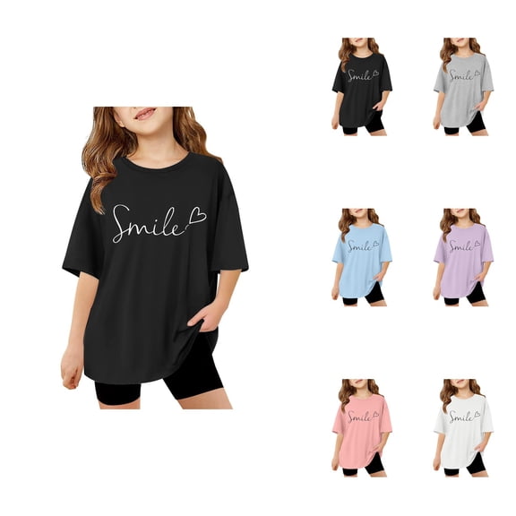 Love Like Jesus Girls Short Sleeve Crewneck T-Shirt – Kids Oversized Casual Letter Print Top for Girls and Boys