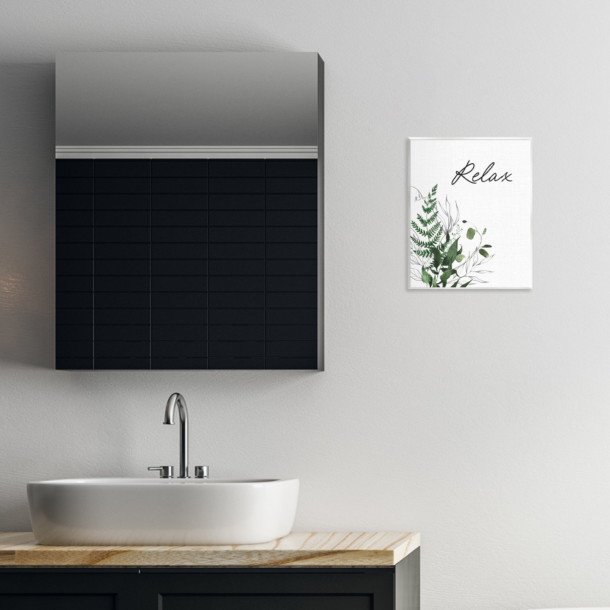 Relax Ferns & Botanicals Wall Plaque Art, design by Lettered and Lined