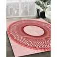 thumbnail image 3 of Ahgly Company Machine Washable Indoor Round Transitional Pink Area Rugs, 6' Round, 3 of 7