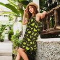 thumbnail image 2 of Fotbe Cute Cartoon Dinosaurs Green Silhouette Pattern Vestido de Verano sin Mangas para Mujer – Vestido Midi Línea A, Estilo Camiseta Floral, Vestido Playero Casual y Fluido, 2 of 7