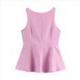 thumbnail image 2 of Camiseta Sin Mangas con Lazo en la Espalda y Falda A la Cintura para Mujer Rosa M, 2 of 9