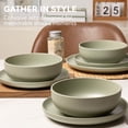 thumbnail image 4 of Dinner Plates and Bowls Set,12 Piece Stoneware Dinnerware Sets With Mugs Microwave And Dishwasher Safe Stackable Matte Glaze Kitchenware, 4 of 9