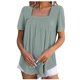 thumbnail image 2 of Fiudx Camisetas para Mujer Camiseta Informal de Manga Corta con Encaje y Cuello Redondo a La Moda para Mujer, 2 of 3