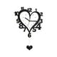 thumbnail image 1 of Reloj de pared acrílico con números arábigos, movimiento silencioso, forma de corazón decorativa. Negro, 1 of 9