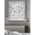 thumbnail image 5 of Grey Coastal Curtains 45 Inch Length, Sheer Curtains for Bedroom Living Room Window Summer Coral Shell Sea Beach Nautical Rod Pocket Voile Drapes Kitchen Curtains Small Half Window 42"x45" 2 Panels, 5 of 6