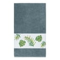 thumbnail image 3 of Authentic Hotel and Spa  Turkish Cotton Palm Fronds Embroidered Teal Blue 3-piece Towel Set, 3 of 5