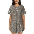 thumbnail image 1 of Balery Retro Bunny Conjunto de Pijama para Mujer con Estampado, Dos Piezas de Manga Corta y Shorts, Ropa de Dormir Suave con Cuello Redondo y Bolsillos-Small, 1 of 6