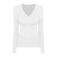 thumbnail image 3 of Blouses for women dressy casual Nylon,Spandex Soft Clothing M White womens blouses, 3 of 4