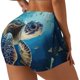 thumbnail image 1 of Fotbe Watercolor Turtle Shorts Sin Costuras – Shorts Deportivos de Cintura Alta para Mujer, Elásticos para Gimnasio, Yoga, Running o Ciclismo-X-Large, 1 of 8