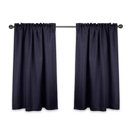 Aiking Home Rod Pocket Faux Linen Textured Semi Sheer 36 Inch Cafe