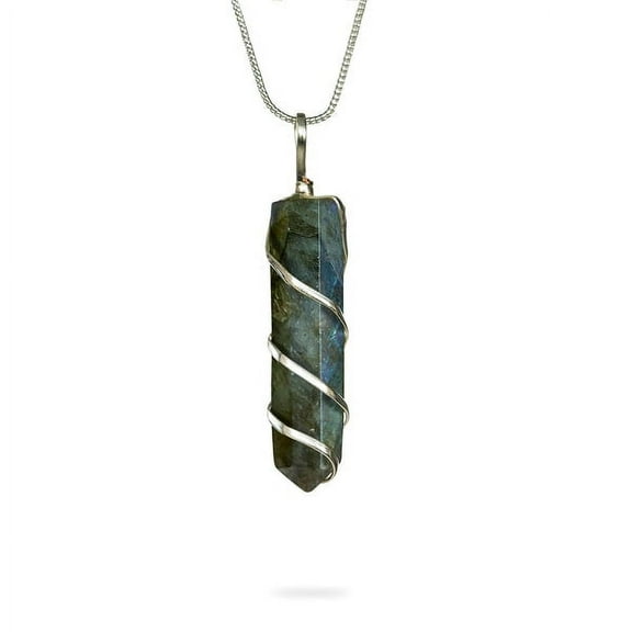 Ayana Raw Labradorite Crystal Pendant Necklace - Pure Labradorite Gemstone For Empowerment, Courage, Happiness, Balance, Prosperity, Manifests, Universal Love - Perfect Crystal Gifts for Women