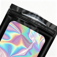 thumbnail image 3 of ACDANC 2026 New 100 Pcs Smell Proof Mylar Bags Holographic Packaging Bags,Resealable Odor Proof Bags Foil Pouch Ziplock Bags for Food Storage and Lipgloss,Jewelry,Eyelash(Black,3 * 4.7Inch), 3 of 6