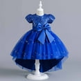 thumbnail image 5 of Odeerbi Kids Dress Toddler Girls Princess Dresses Tulle Dress Middle-aged Children's Sleeveless Embroidery Mesh Gauze Dress Blue, 5 of 9
