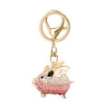 thumbnail image 2 of SPRING PARK KeyChain Rhinestone Inlaid Pig Rope Tassel Rhinestone Key Holder Ring Decoration, 2 of 8