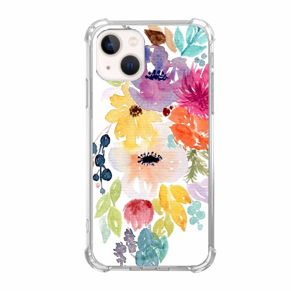 Colorful Flower Pattern Case for iPhone 14 Plus,Aesthetic Art Design Pattern Soft TPU Bumper Case Cover