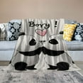 thumbnail image 2 of Orinice Panda Bears Hearts Cute Funny Warm Lightweight Blanket Soft Fleece Blankets All Seasons Decor Gifts 50x60in, 2 of 6