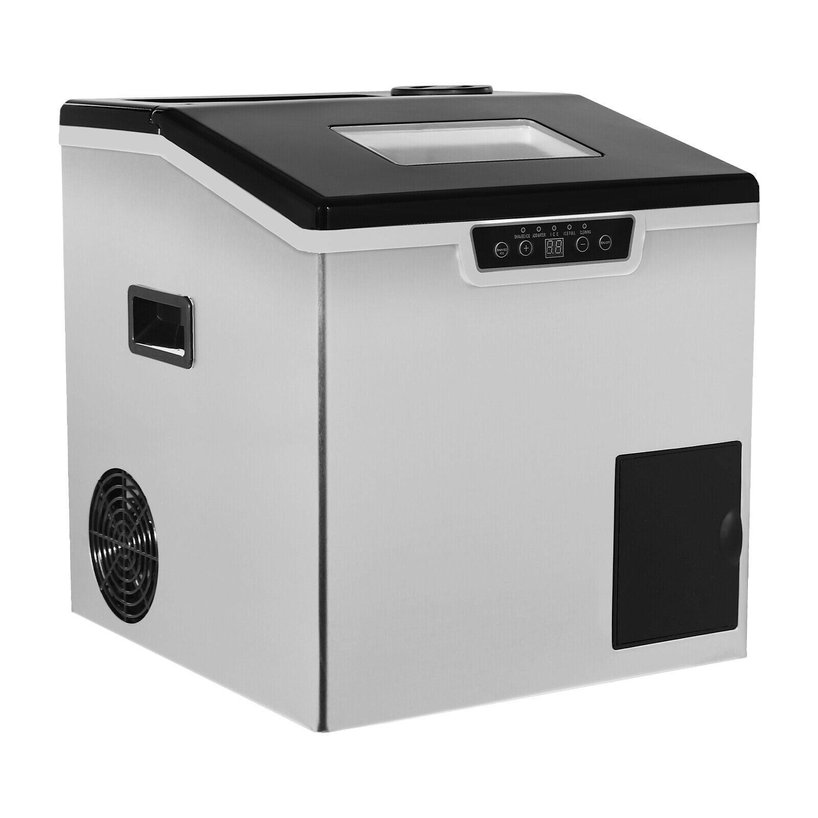 TFCFL 1000g Tabletop Square Crushed Ice Cube Maker Electric Ice Maker Crusher 30-Stainless Steel 150-180W 40kg/Day