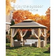 thumbnail image 5 of Riedhoff 11'x11'Pop-up Gazebo,Instant Outdoor Canopy Tent,Durable Steel Frame,for Patio,Garden,Khaki, 5 of 8