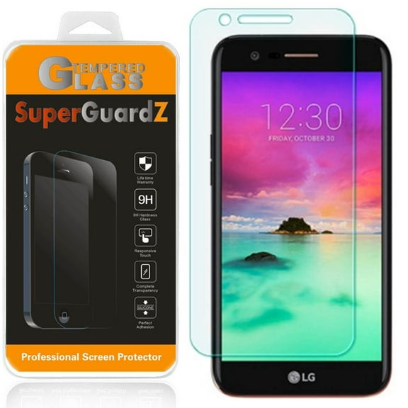 [2-Pack] For LG Harmony / LG K10 (2017) - SuperGuardZ Tempered Glass Screen Protector [Anti-Scratch, Anti-Bubble]   LED Stylus Pen