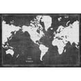 thumbnail image 3 of Schlabach, Sue 24x17 Black Modern Framed Museum Art Print Titled - Blueprint World Map, 3 of 5