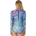 thumbnail image 2 of renvena Women's Long Sleeve Rash Guard Mermaid Print Zipper Surfing Suit Swimsuit Wetsuit Bodysuit, 2 of 7