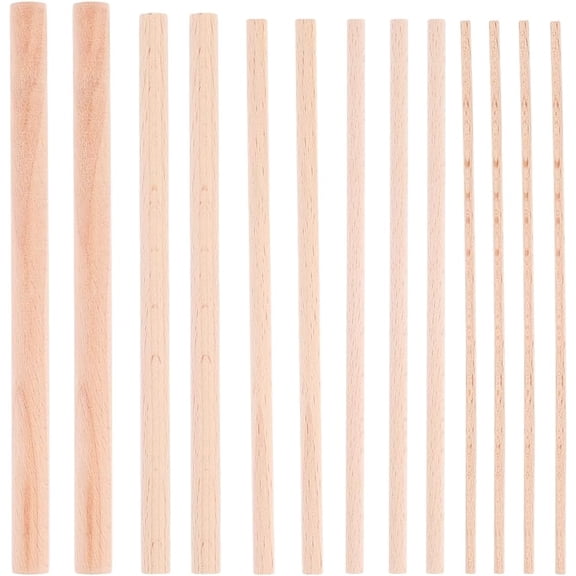 30Pcs Wooden Dowel Rods 6 Inch Beech Wood Sticks Unfinished Round Hardwood Poles 3/5/6/8/10mm Diameter Accessories