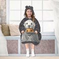 thumbnail image 7 of FORMRS Wearable Blanket Hoodie with Sleeves for Kids Cozy Flannel Sweatshirt, White Halloween Dog, 7 of 7