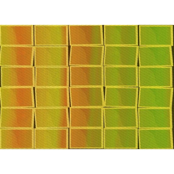 Ahgly Company Machine Washable Indoor Rectangle Transitional Golden Brown Yellow Area Rugs, 2' x 5'