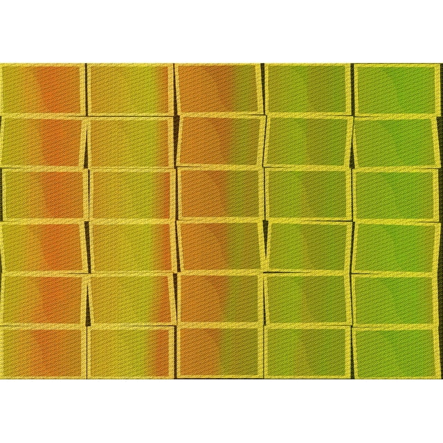 Ahgly Company Machine Washable Indoor Rectangle Transitional Golden Brown Yellow Area Rugs, 8' x 10'
