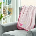 thumbnail image 5 of Parent's Choice Pink & White Love Appliqued Plush Baby Blanket, Infant Girl, 30" x 40", 5 of 9