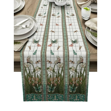 

Animal Yellow Dragonfly Festival Table Runners Wedding Party Decor Kitchen Placemat Home Coffee Decor Dining Tableware Pads