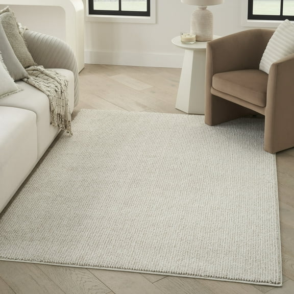 Nourison Textured Home 6' x 9' Ivory Beige Farmhouse Indoor Rug