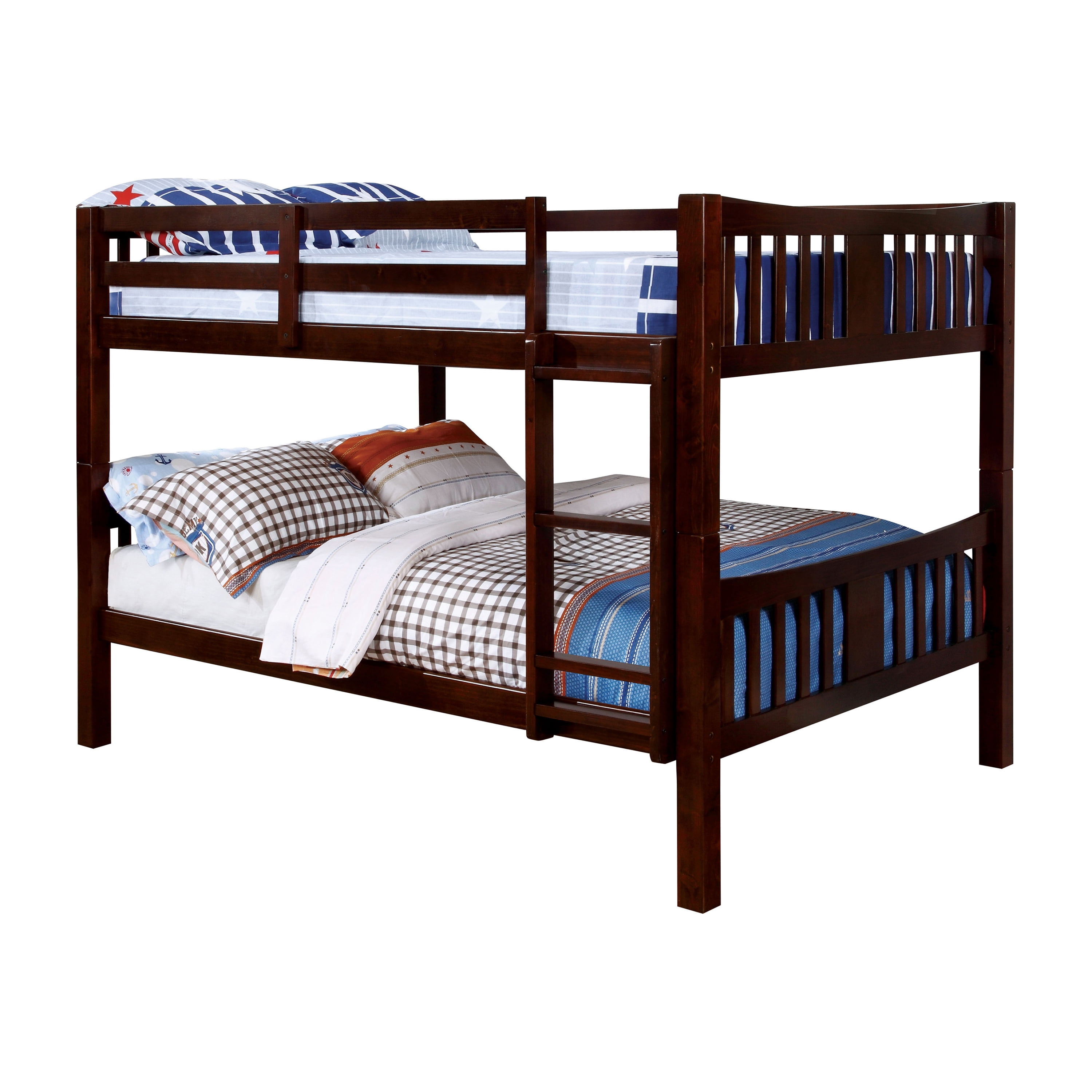 Furniture of America Sophie Wood Bunk Bed, Full/Full, Dark Walnut