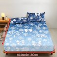 thumbnail image 3 of Yspwyqan Gradient Blue Snowflake Bow Queen Fitted Sheet, Soft Breathable Bedding Set Without Flat Sheet, Includes 1 Fitted Sheet & 2 Pillowcases for Girls Boys Winter, 3 of 3