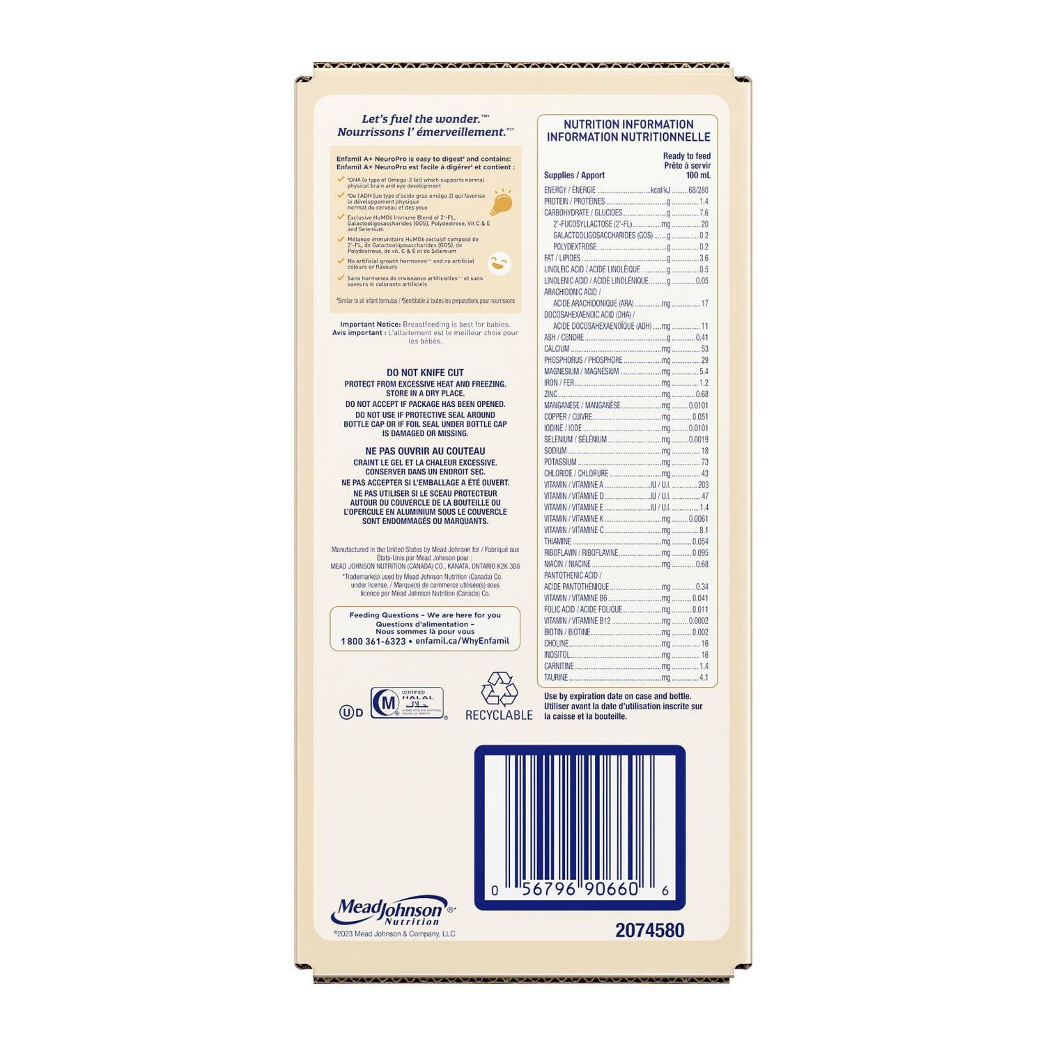 Enfamil A+ NeuroPro™, Baby Formula, 0-12 months, Ready to Feed Bottles, 237mL x 18ct