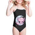thumbnail image 2 of SEANATIVE One Piece Bathing Suit Size 9-10 Years Soft Moon Axolotl Kids Beach Swimwear for Girls Breathable Lace Up Tankini Swimsuit for Girls, 2 of 5