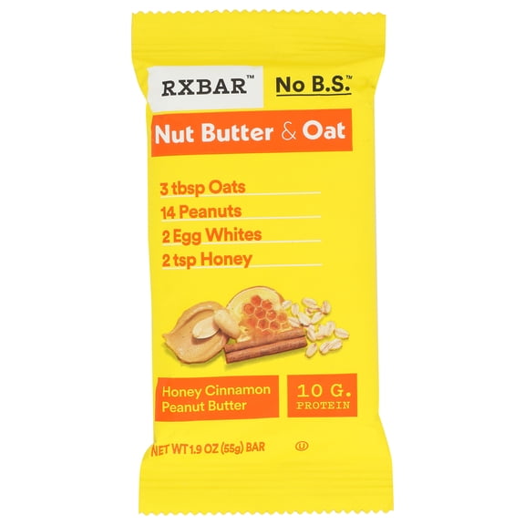 Pack of 12, Rxbar Honey Cinnamon Peanut Butter Protein Bars, 1.94 oz