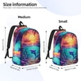 thumbnail image 2 of Disketp Hawaiian Island Dolphin print Canvas Backpack Lightweight Travel Daypack Student Rucksack Laptop Backpack-Small, 2 of 5