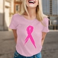 thumbnail image 2 of Cancer Shirts Women Fight Cancer Shirt Cancer Awareness Tshirt Ribbon Graphic Tees Motivation Shirt Cancer Care Gifts Cancer Survivor Tee Tops (Pink, L), 2 of 4