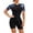 Black, variant on Womens Swimsuits Zip Front Long Sleeve Rash Guard Sun Protection Athletic Surfing Swimwear Performance Bathing Suit for Training