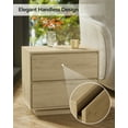 thumbnail image 5 of EYYTHUNG Farmhouse Nightstand with 2 Drawers, 21.6" Large Wooden Bedside Table with Storage Drawers, Modern Bedside End Table, Light Oak, 5 of 6