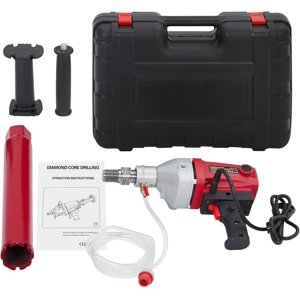 1500W Handheld Diamond Core Drill - Wet and Dry Drilling Rig for Concrete Brick Stone and Block 2in Bit Max 4in Hole Stepless Speed Control Industrial Power