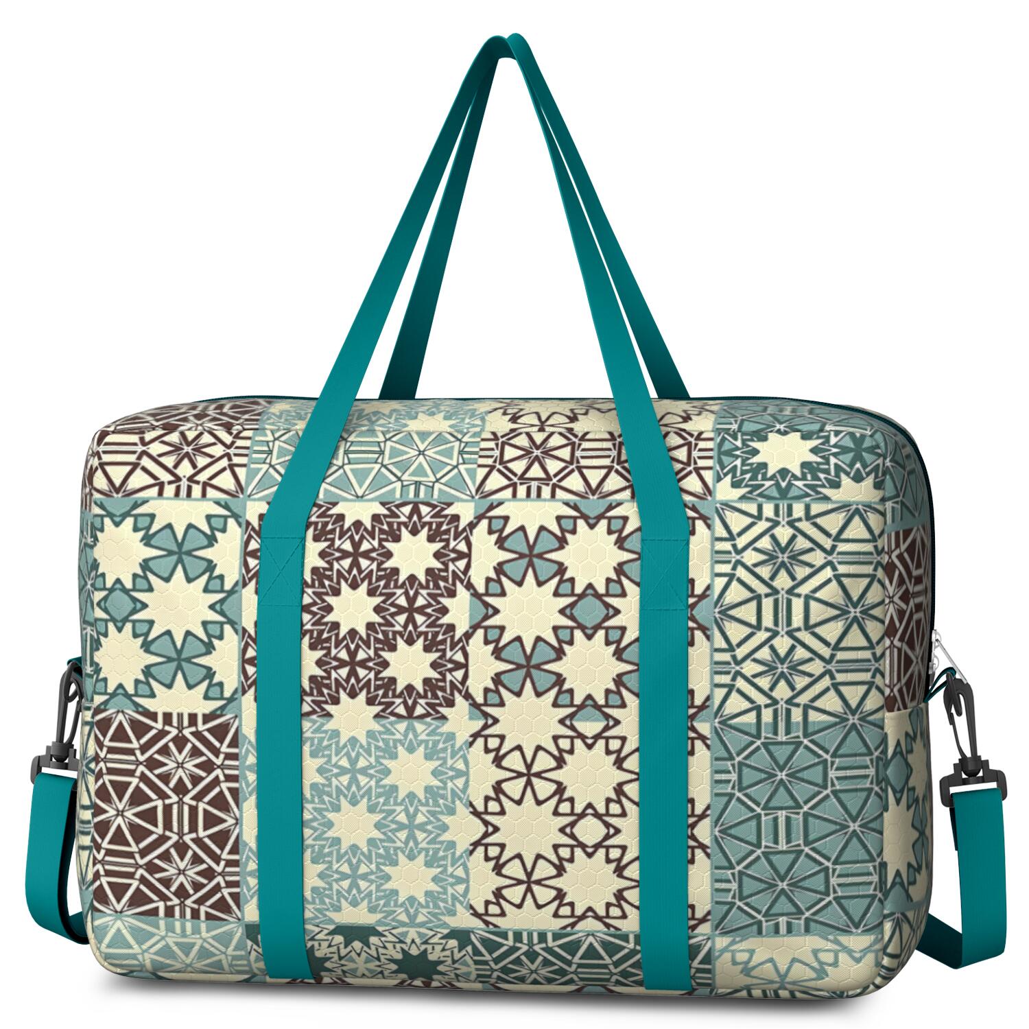 For Spirit Airlines Personal Item Bag 18x14x8 Inch, Boho Weekender Travel Bag, Foldable Travel Duffel Bag Underseat Carry on Bag with Luggage Sleeve for Women and Men 30L