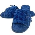 thumbnail image 5 of Lavra Women's Plush Open Toe Slippers | Velvet Velour House Shoes for Ladies, 5 of 5
