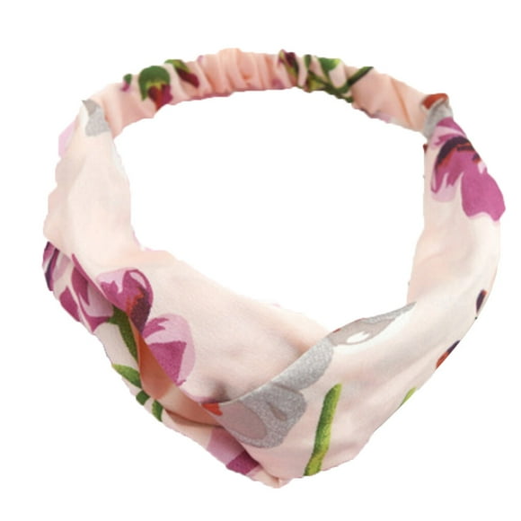 Women Silk Flower Headband Flower Head Wrap Girl Hairbands Floral Print Hair Band