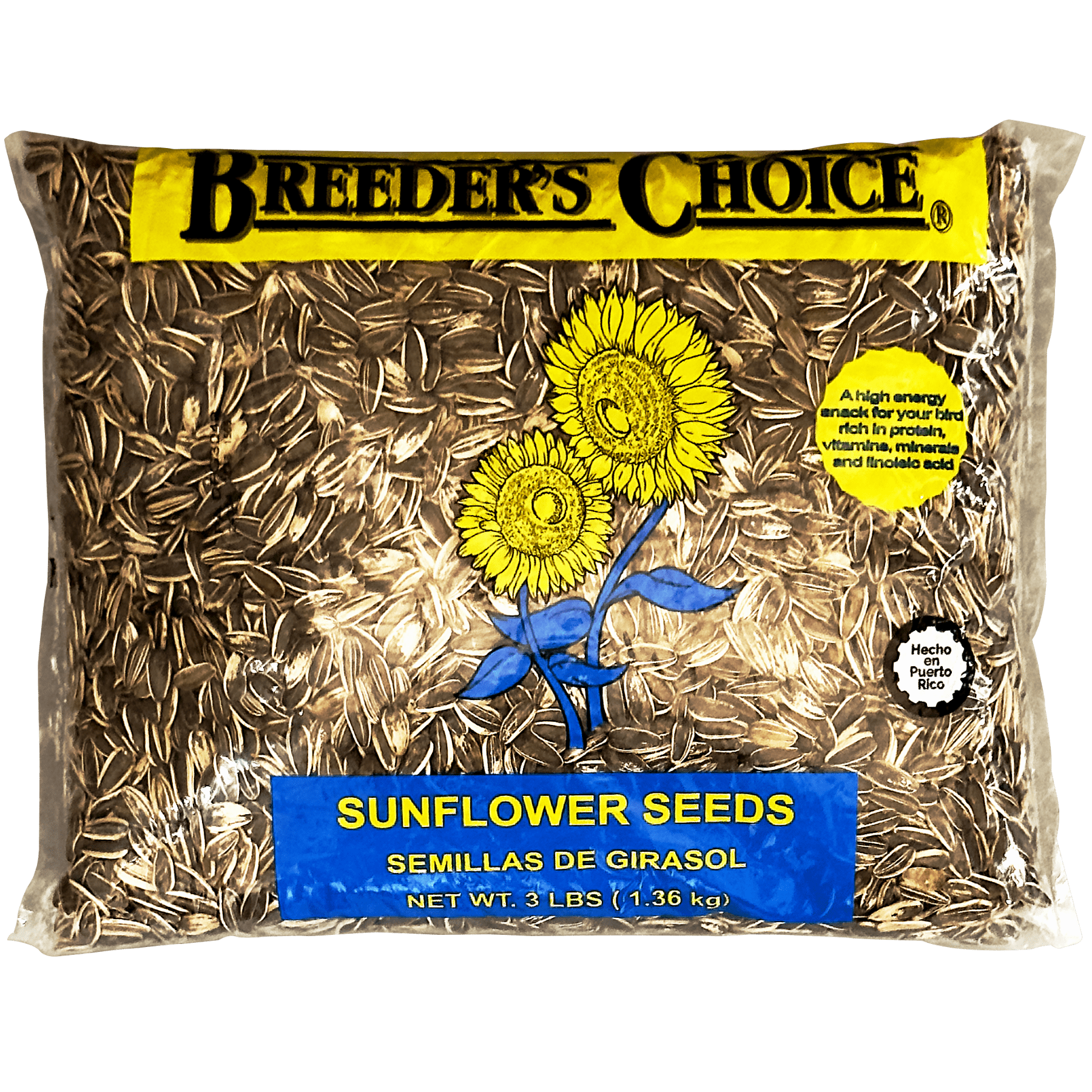 (2 pack) Breeder's Choice Sunflower Seeds, Variety Wild Bird Food, 3 Pounds Bag