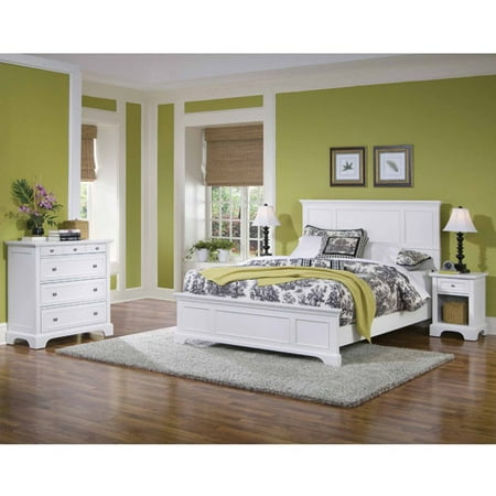 home styles naples queen bed, nightstand and chest, white - walmart