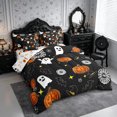 thumbnail image 2 of Erosebridal Cartoon Ghost Bats King Bedding 7pcs,Halloween Spooky Animal King Bed in a Bag,Black,Reversible, 2 of 6