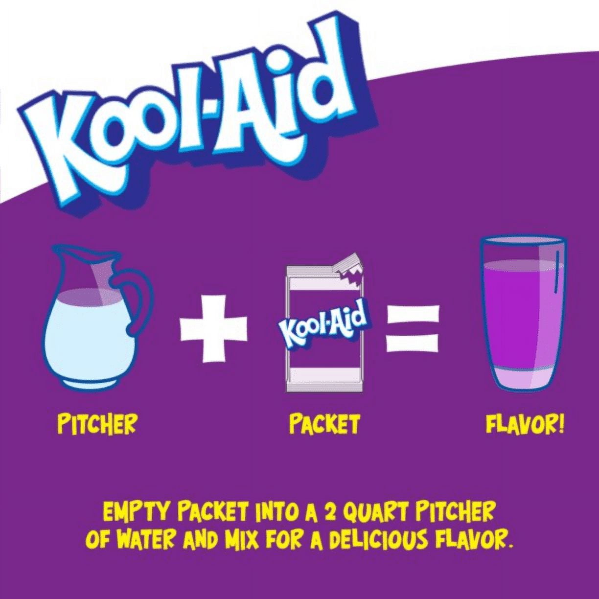 GRAPE Kool-Aid Unsweetened Delicious Artificially Flavored Powdered Drink Mix, 0.13Oz., 64 PACKETS
